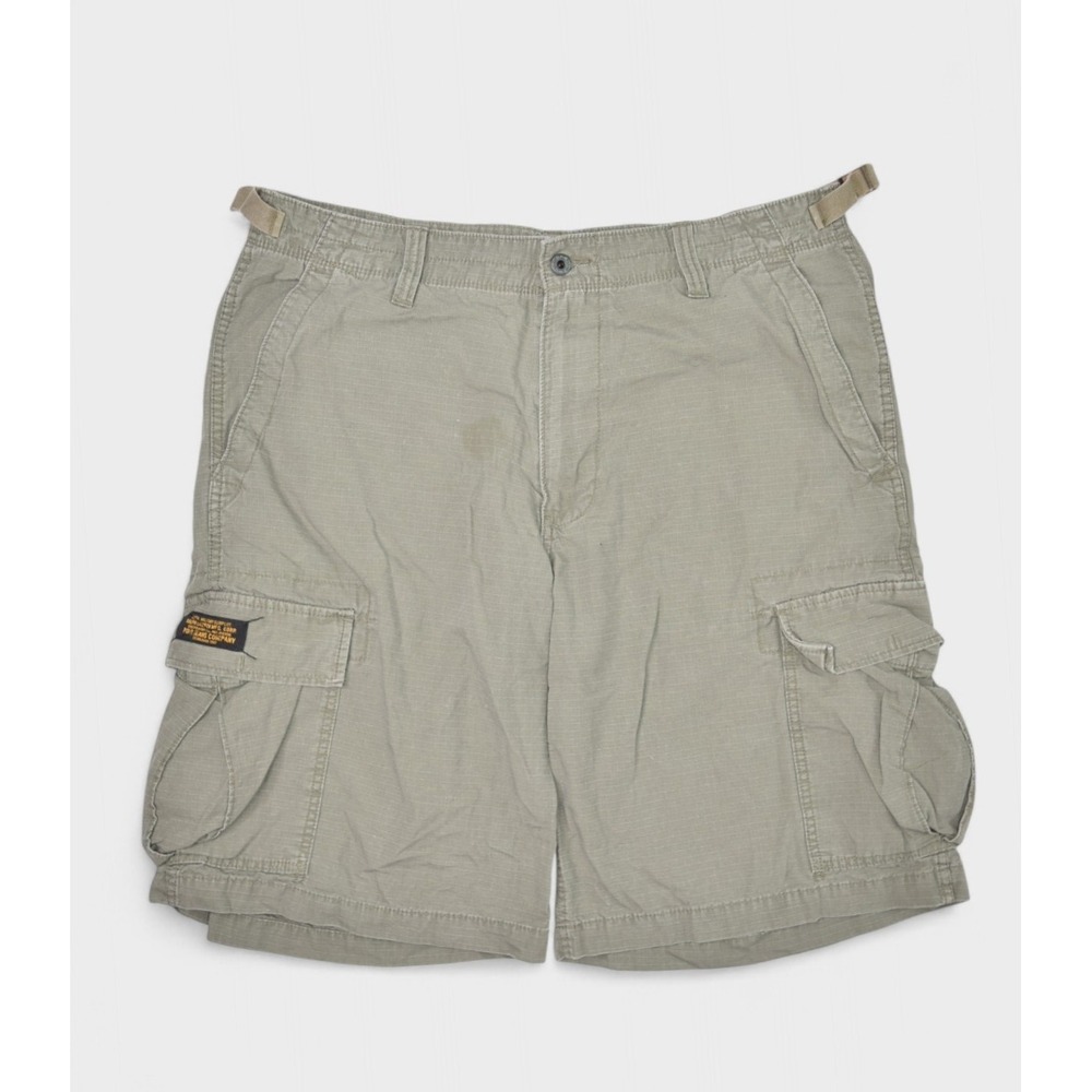 Polo Jeans Company Shorts Mens 36 Olive Cargo Military Surplus Ripstop Baggy